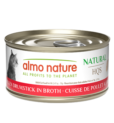 Almo Nature Natural HQS Chicken Drumstick in Broth Grain-Free Canned Cat Food