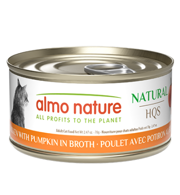 Almo Nature Natural HQS Chicken with Pumpkin in Broth Grain-Free Canned Cat Food