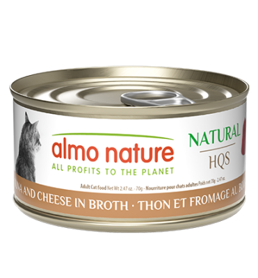 Almo Nature Natural HQS Tuna and Cheese in Broth Grain-Free Canned Cat Food