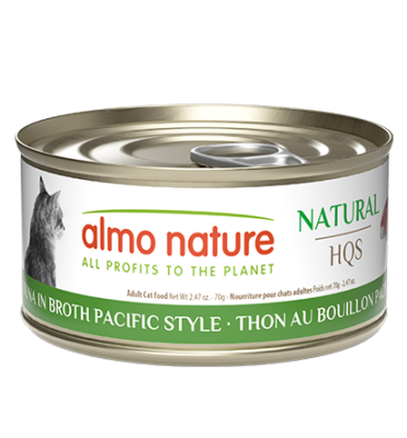 Almo Nature Natural HQS Tuna in Broth Pacific Style Grain-Free Canned Cat Food 24x2.5oz