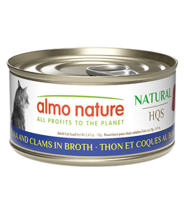 Almo Nature Natural HQS Tuna & Clams in Broth Grain-Free Canned Cat Food - 24x2.5oz