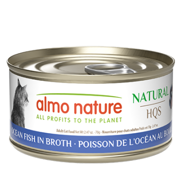 Almo Nature Natural HQS Ocean Fish in Broth Grain-Free Canned Cat Food 24x2.5oz