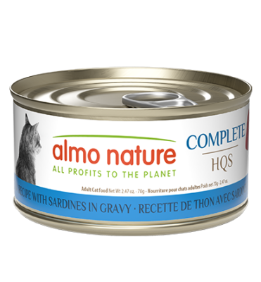 Almo Nature Complete HQS Tuna Recipe & Sardines in Gravy Grain-Free Canned Cat Food 24x2.47oz