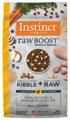 Instinct Raw Boost Whole Grain Chicken and Brown Rice Recipe Dry Dog Food - 3.5lb