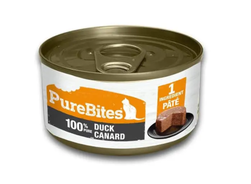 PureBites 100% Pure Duck Pate Wet Cat Food 16x2.5oz
