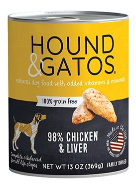 Hound & Gatos 98% Chicken Grain-Free Canned Dog Food 12x13oz
