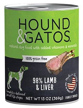 Hound & Gatos 98% Lamb Grain-Free Canned Dog Food 12x13oz