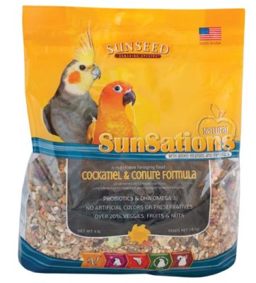 SUNSEED SunSations Natural Cockatiels & Conures Food - 4lb