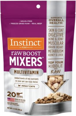 Instinct Raw Boost Mixers Grain Free Freeze Dried Multivitamin Recipe Adult Cat Food Toppers - 5.5oz