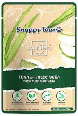 Snappy Tom Gourmers Tuna with Aloe Vera Grain Free Cat Food Pouches - 12 x 70gm/2.5oz