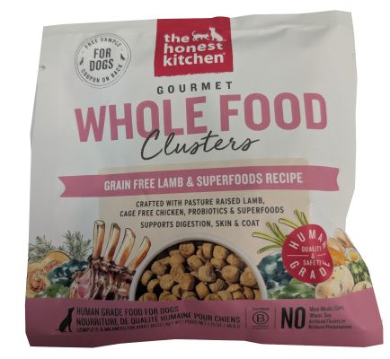 The Honest Kitchen Gourmet Whole Food Clusters Grain Free Lamb & Superfoods Recipe Dry Dog Food - Sample