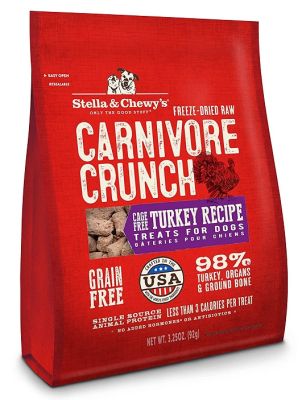 Stella & Chewy's Carnivore Crunch Cage-Free Turkey Recipe Freeze-Dried Dog Treats 3.25oz