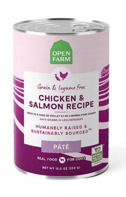 Open Farm Chicken and Salmon Pate Canned Dog Food 12 x 12.5 oz