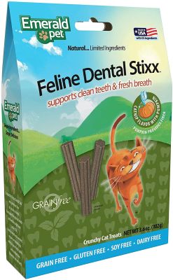 Emerald Pet Feline Dental Stixx Catnip Cat Treats - 3.6oz