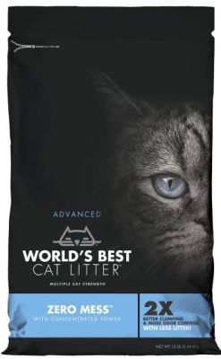 World's Best Cat Litter Advanced Zero Mess Unscented Multiple Cat Clumping Formula - 12lb
