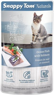 Snappy Tom Naturals Ocean Fish with Salmon Cat Food Pouches 12 x 100g
