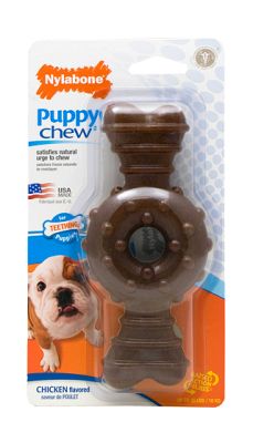 Nylabone Puppy Chew Ring Bone Chicken Flavor Dog Toy