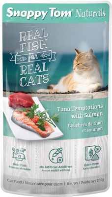 Snappy Tom Premium Tuna Temptation with Salmon Cat Food Pouches 12 x 100g