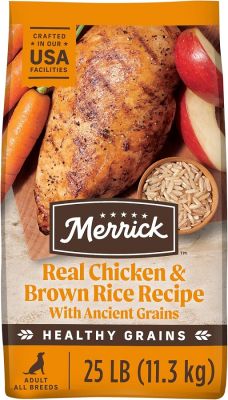 Merrick Healthy Grains with Real Chicken & Brown Rice Dry Dog Food-25 lbs