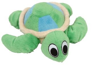 Dogit "Puppy Luvz" Plush Dog Toy with Squeaker, Green Turtle