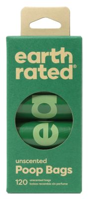Earth Rated Unscented Biodegradable Dog Poop Bags on ROLL - 120Bags/Box