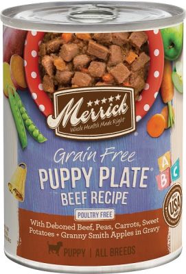 Merrick Classic Grain-Free Beef Recipe Puppy Plate Canned Dog Food
