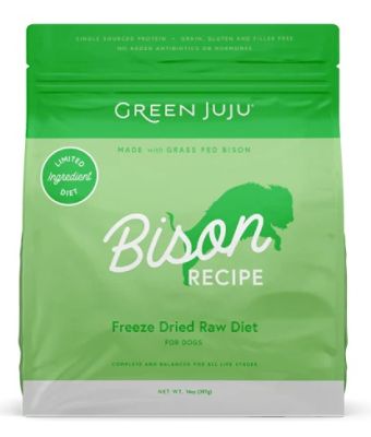 Green Juju Freeze Dried Raw Bison Dog Food - 14oz (397g)