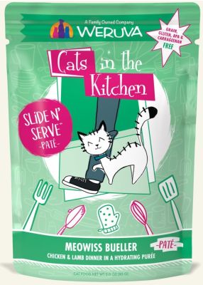 Weruva Cats In The Kitchen Slide N' Serve Meowiss Bueller Chicken & Lamb Cat Food Pouches - 12x3oz