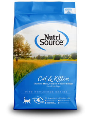 NutriSource Cat & Kitten Chicken Meal, Salmon, & Liver Recipe With Wholesome Grains Dry Cat Food