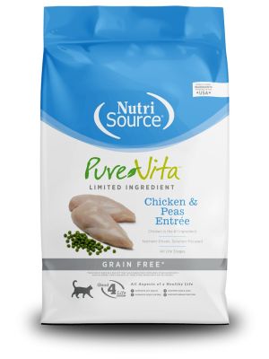 NutriSource PureVita Limited Ingredient Grain Free Chicken & Peas Dry Cat Food 