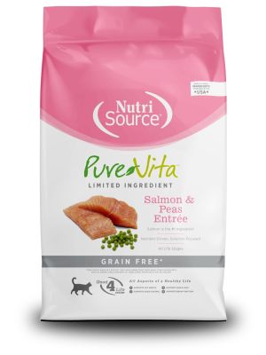 NutriSource PureVita Limited Ingredient Grain Free Salmon & Peas Dry Cat Food