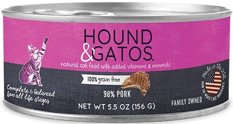 Hound & Gatos 98% Pork Grain-Free Canned Cat Food