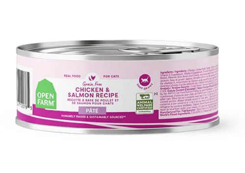 Open Farm Harvest Chicken and Salmon Pate Canned Cat Food 