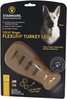 Starmark Treat Ringer FlexGrip Turkey Leg Dog Toy