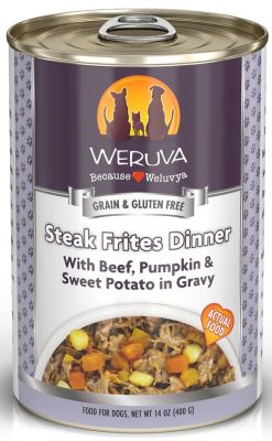 Weruva Steak Frites Dinner with Beef, Pumpkin and Sweet Potato in Gravy Canned Dog Food 12x14oz