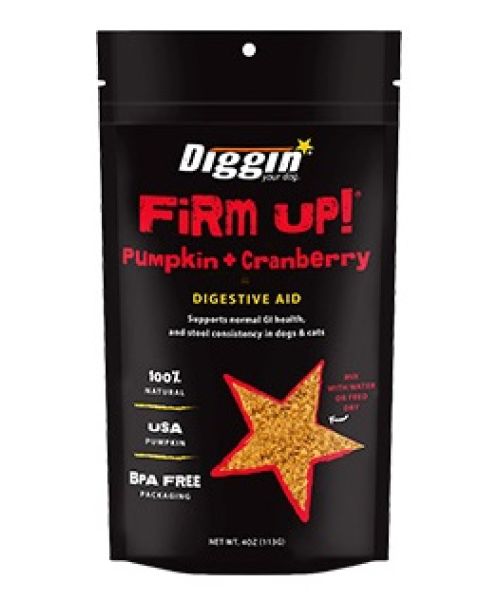 Diggin Your Dog Firm Up! Original Pumpkin + Cranberry Super Digestive Supplement for Dogs & Cats - 4oz