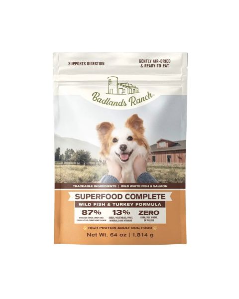 Badlands Ranch Superfood Complete Wild Fish and Turkey Formula Air-Dried Adult Dog Food