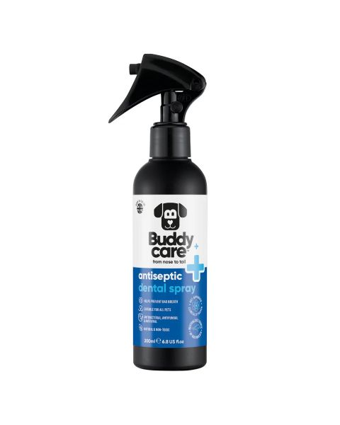 Buddycare Antiseptic Dental Spray Suitable for Dogs & Cats - 6.76 fl oz (200 ml)