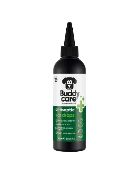 Buddycare Antiseptic Ear Drops for Dogs & Cats - 6.76 fl oz (200 ml)