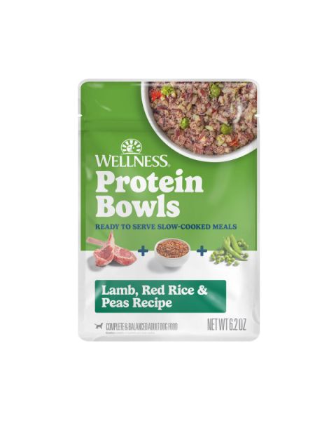 Wellness Protein Bowls Lamb, Red Rice & Peas Recipe Dog Food Pouches - 12 x 6.2oz