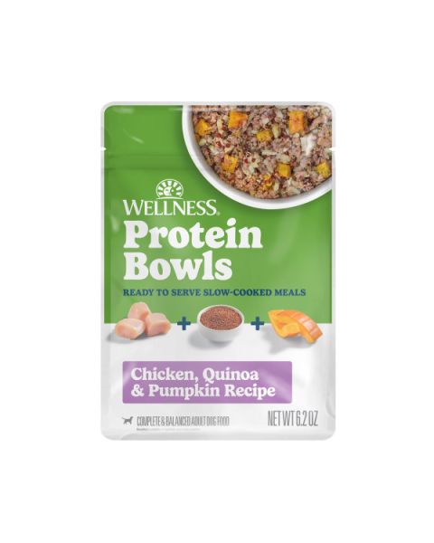 Wellness Protein Bowls Chicken, Quinoa & Pumpkin Recipe Dog Food Pouches - 12 x 6.2oz