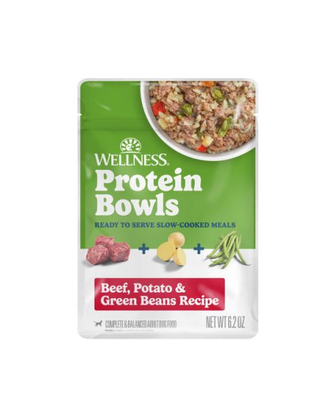 Wellness Protein Bowls Beef, Potato & Green Beans Recipe Dog Food Pouches - 12 x 6.2oz