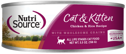 NutriSource Cat & Kitten Chicken & Rice Recipe With Wholesome Grains Canned Cat Food - 12 x 5.5oz