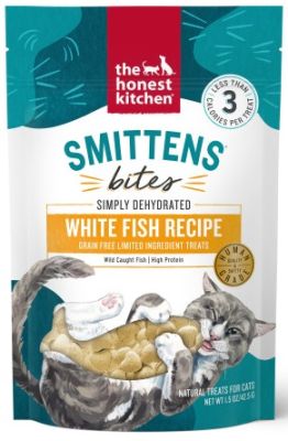 The Honest Kitchen Smittens Bites Heart Shaped White Fish Cat Treats - 1.5 oz