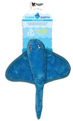 Spunky Pup Clean Earth Plush Stingray Dog Toy