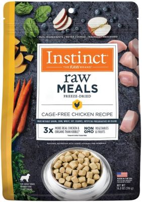 Instinct Raw Meals Grain Free Freeze Dried Chicken Recipe Dry Dog Food, 9.5oz(269 gram) Bag - BB Date: Aug 31 2026
