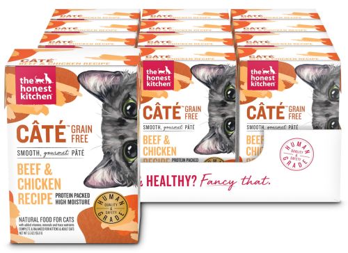 The Honest Kitchen Cate Grain Free Beef & Chicken Recipe Pate Wet Cat Food - 12 x 5.5oz