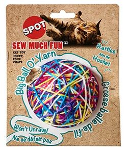 SPOT Sew Much Fun Yarn Ball Cat Toy 3.5"