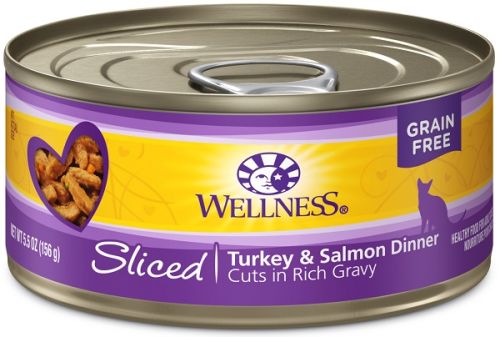 Wellness Sliced Turkey & Salmon Dinner Canned Cat Food - 24 x 5.5oz