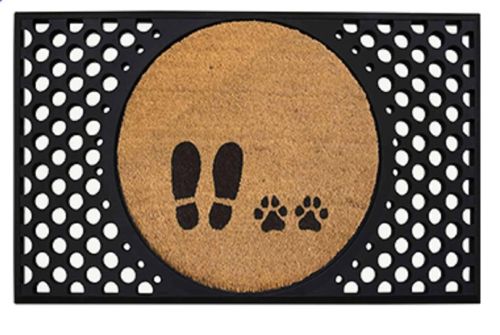 4 CATS & DOGS Foot + Paw Round Mat Set